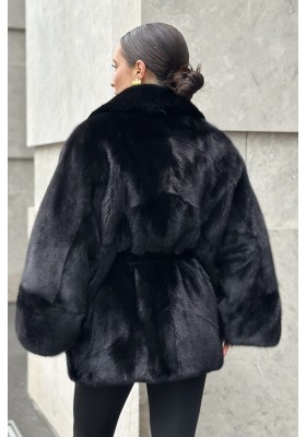 Шуба норковая «Кимоно» с английским воротом (ScanBlack) Шуба норковая «Кимоно» с английским воротом (ScanBlack)